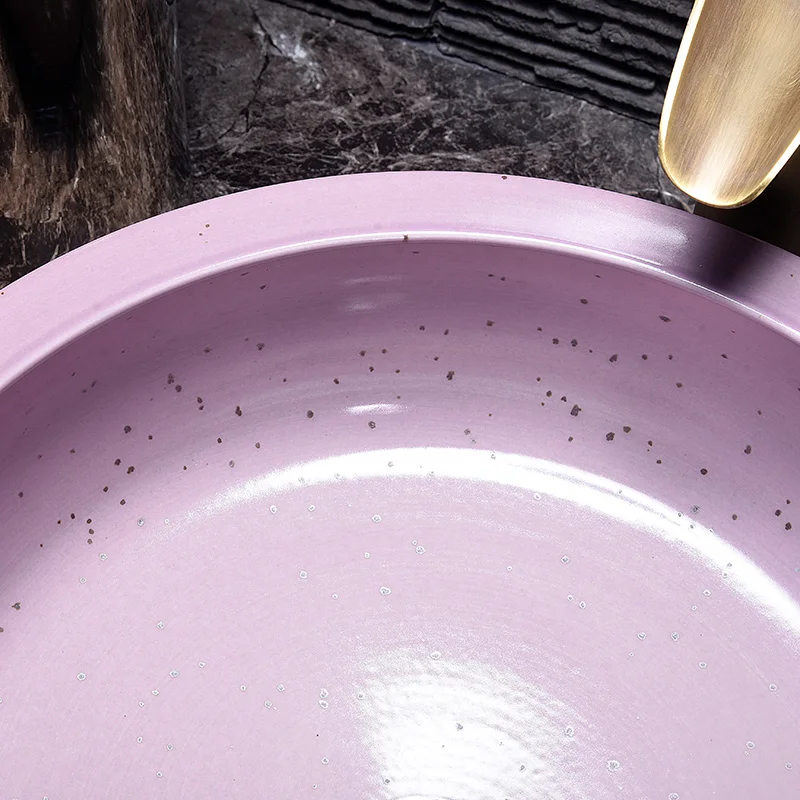 Раковина фиолетового цвета для ванной комнаты искусственная раковина