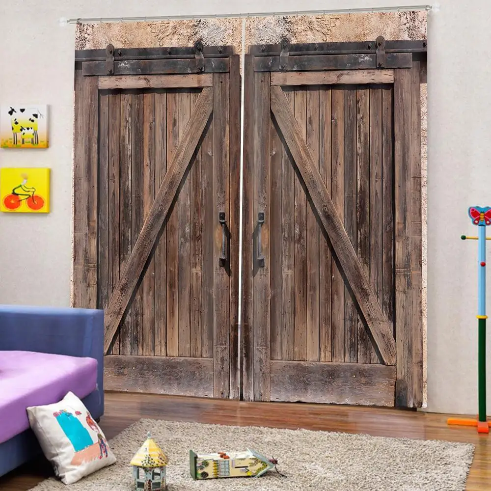 Занавеска для душа из ткани под заказ винтажная занавеска старой деревянной