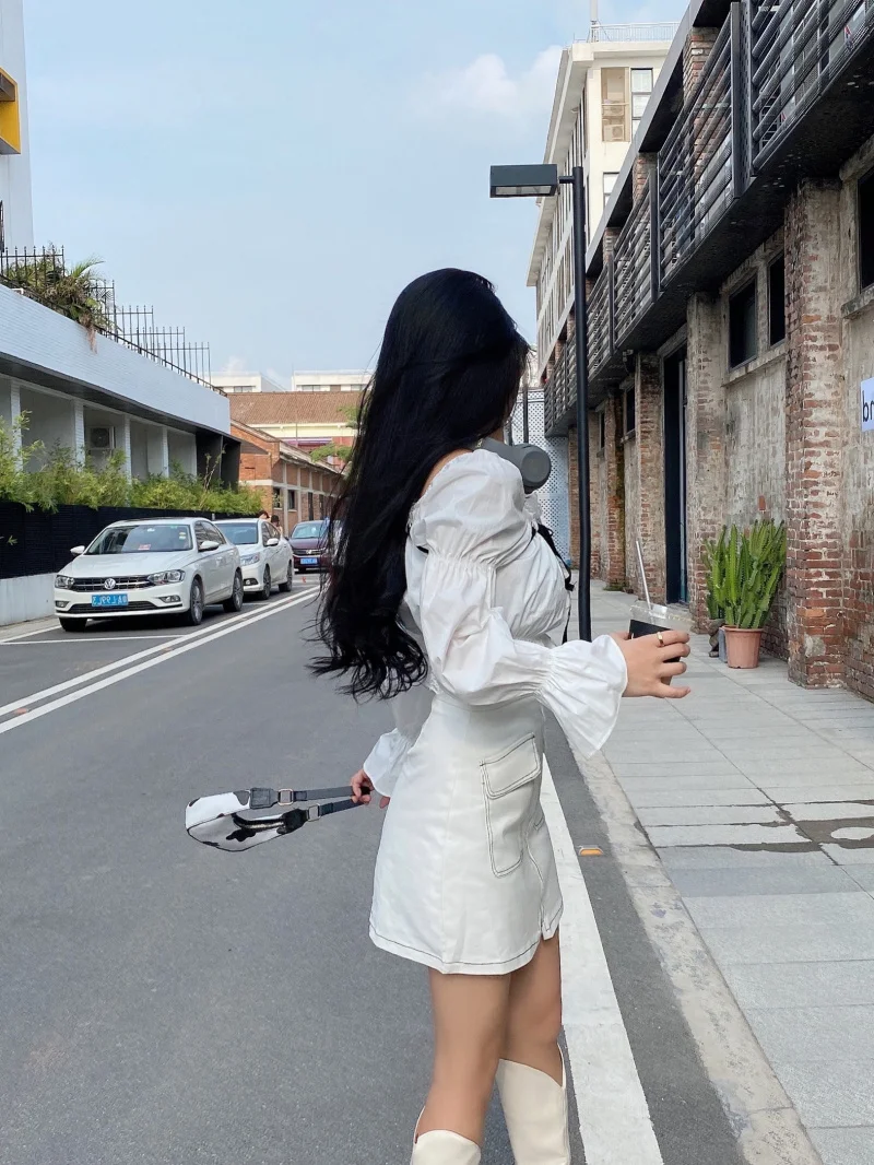 

Women's Button Front Faux Suede High Waist A-line Mini Skirt with Pocket 211