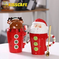 big christmas mugs coffee cups cartoon coffee cup ceramic cup with lid christmas gifts for kids xmas decor happy new year