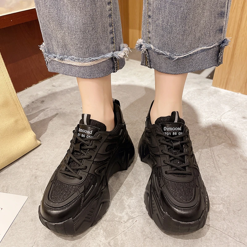 

Chunky Sneakers Women Thick Bottom Sport Female Vulcanized Shoes Fashion 2021 Casual Platform Sneakers Women Zapatillas De Mujer