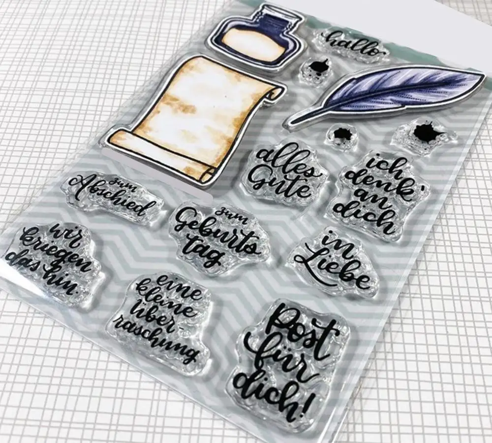 Немецкий прозрачный силиконовый штамп/уплотнение для скрапбукинга