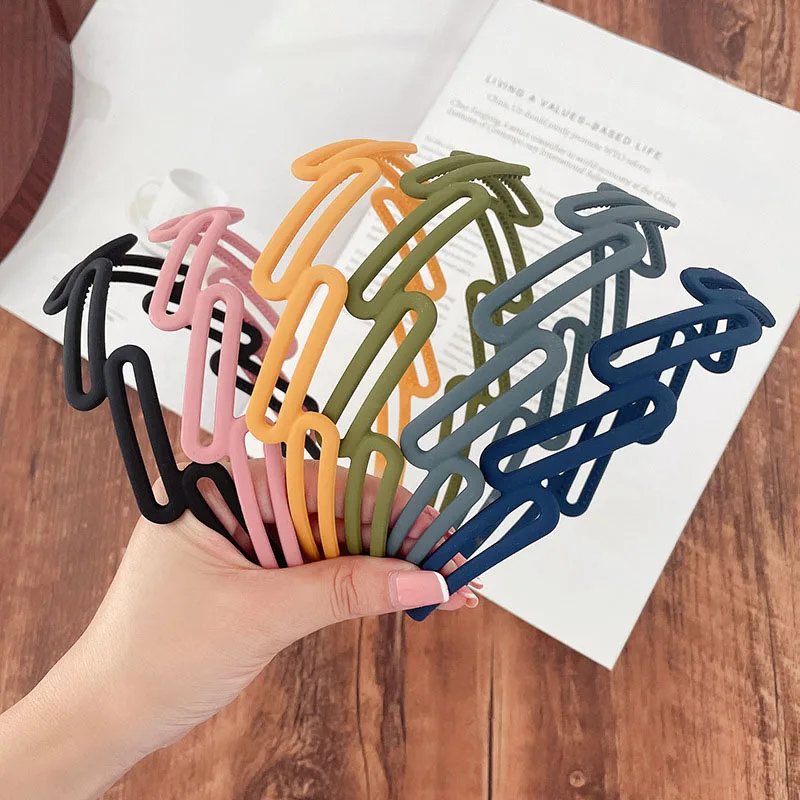 2022 New Fashion Frosted Solid Color Scrub Headband Hairband Hair Accessories Headwear Sweet Candy Color Hair Bands Hair Hoop