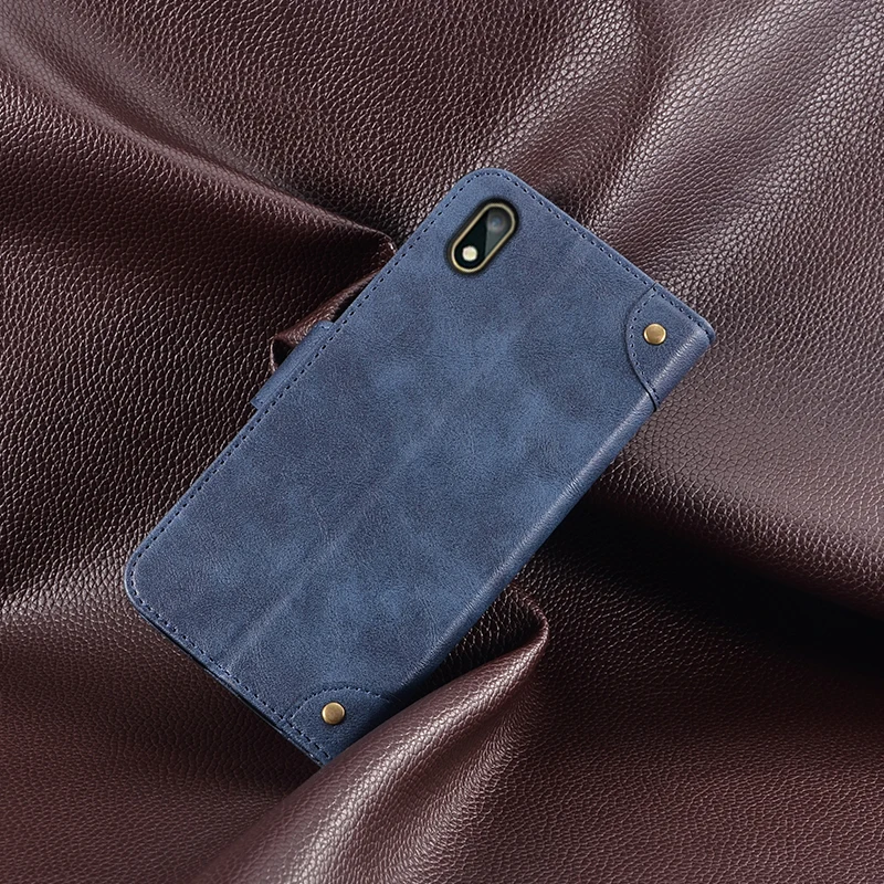 Деловой кожаный чехол для Huawei Honor 8s роскошный винтажный Чехол книжка с бумажником