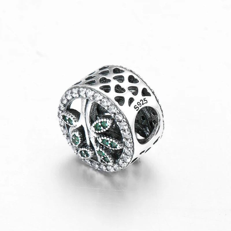 Женское серебряное зеленое дерево жизни круглые бусины изготовление ювелирных