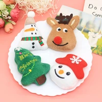 10pcslot plush cartoon christmas seriespadded patches appliques for baby sock sewing accessories diy hair clip decoration