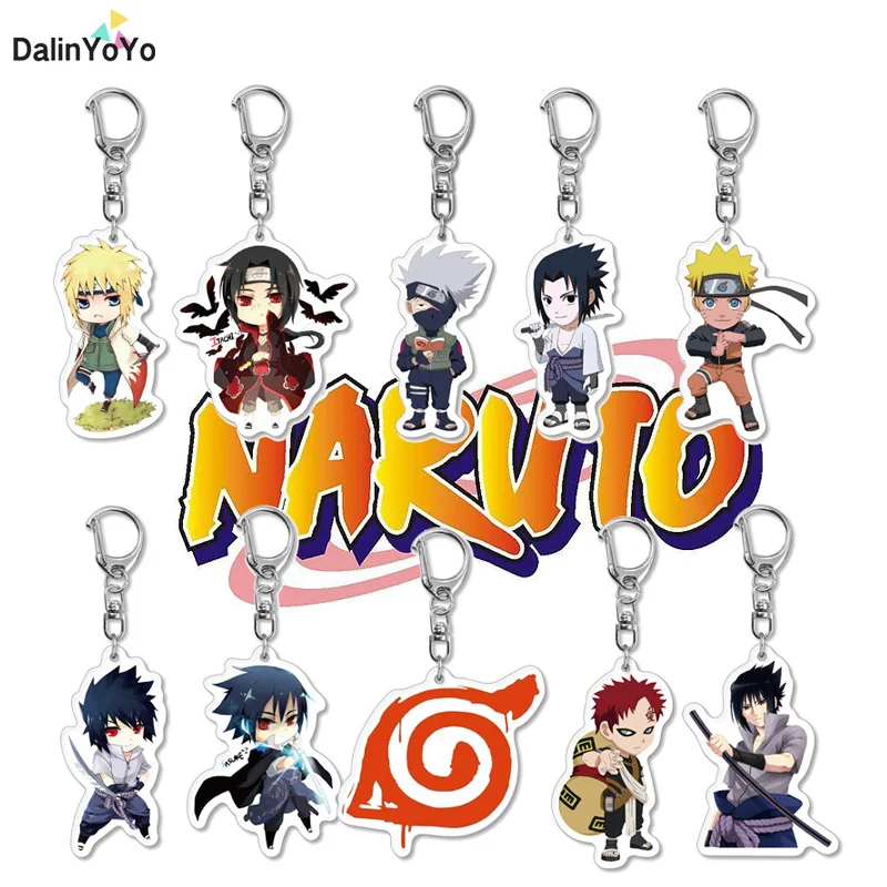 

Wholesale Anime Acrylic Cartoon Figure Keychain Uchiha Sasuke Hatake Kakashi Pendant Keyring Key Chain Gift Jewelry Accessories