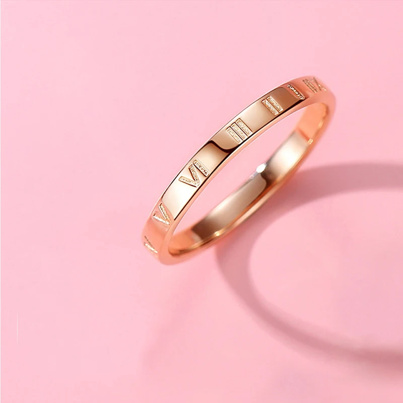 

Ginin 925 Sterling Silver Retro Zircon Adjustable Roman Numeral Couple Rings For Lovers Simple Design Punk Style Unisex Jewelry