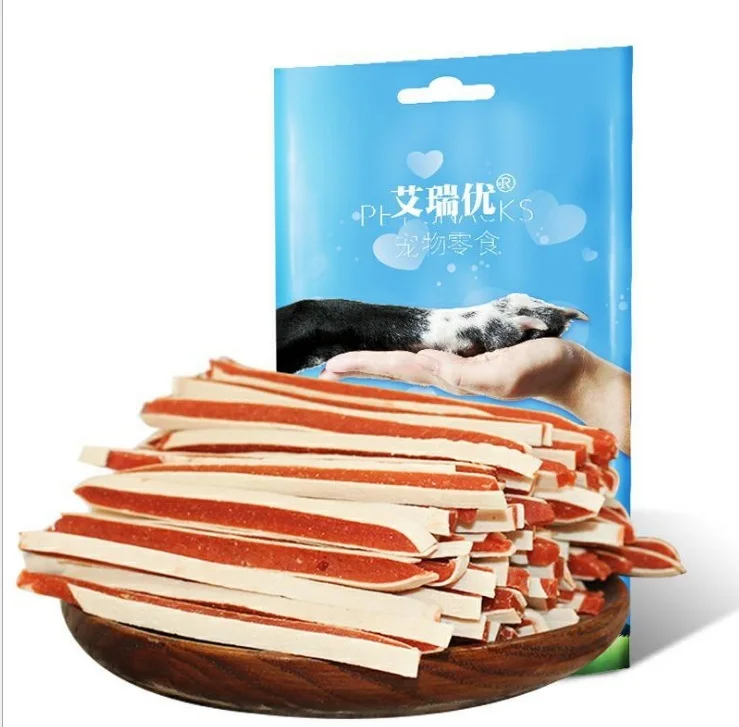 400g long stripe Лакомство для собак куриная грудка треска сэндвич универсальное питание здоровая собака еда чистые зубы обучение награда закуски для собаки - Цвет: 400g long stripe