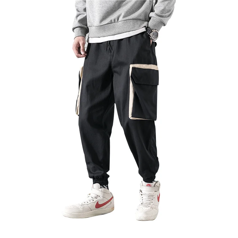 

Men Hip Hop Cargo Pants Nice Man Patchwork Overalls Streetwear Joggers Pants Men Multi-Pockets Fitness Casual Mens Harem Pants