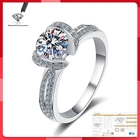 Оригинальное кольцо из муассанита 100% S925 Стерлинговое Серебро Свадебное юбилей 1 карат D Цвет VVS1 модное кольцо