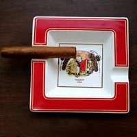 black home ceramic square cigar ashtray creative design smoking 2 rests ash tray cigar accessories