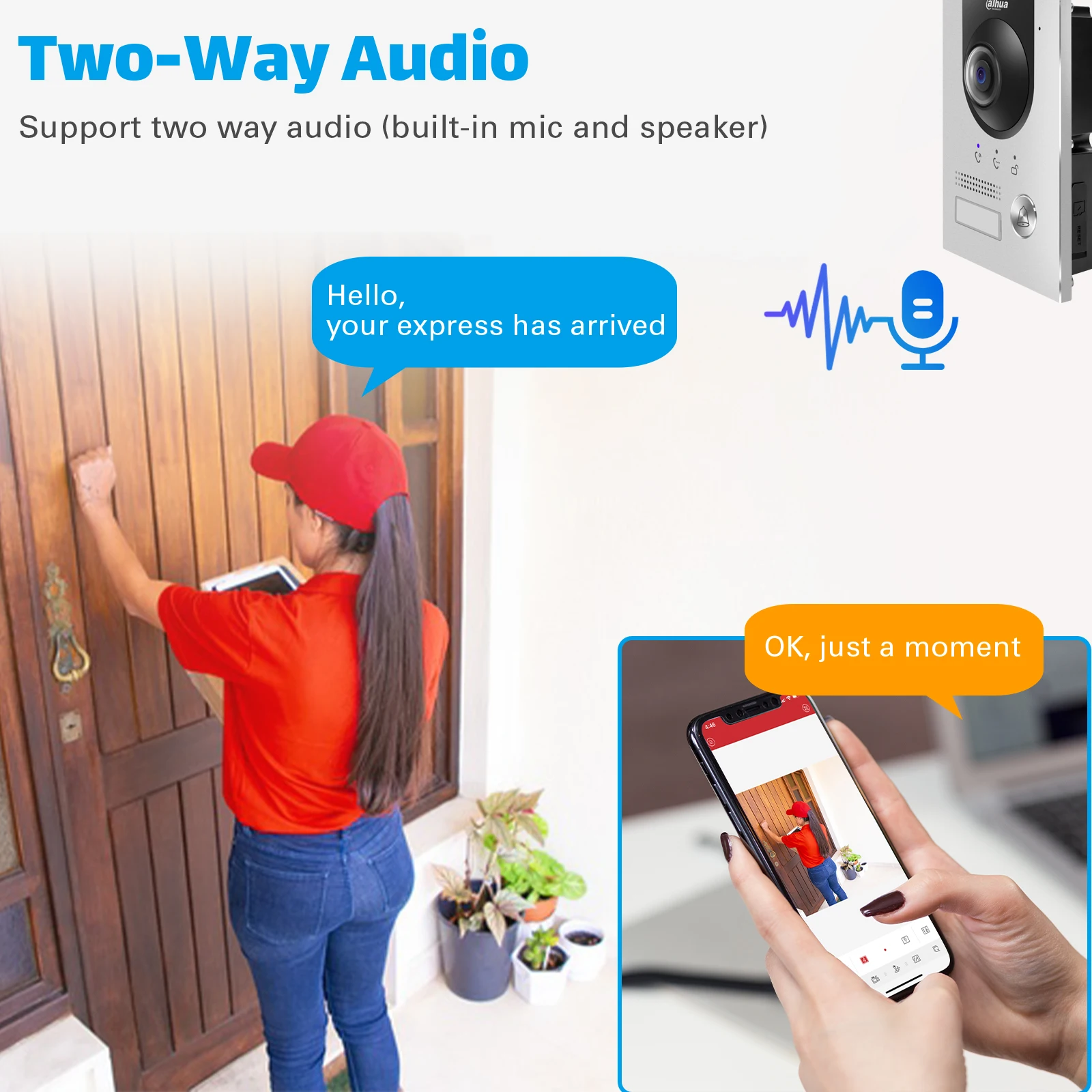 Видеодомофон Dahua VTO2202F-P-S2 Audio PoE IK07 и IP65 с 2-мегапиксельной HD цветной камерой рыбий