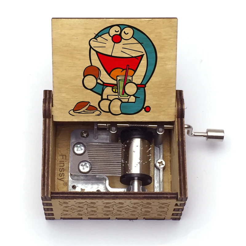 Фигурка Doraemon цветная печать деревянная ручная ed Музыкальная шкатулка Подарочная