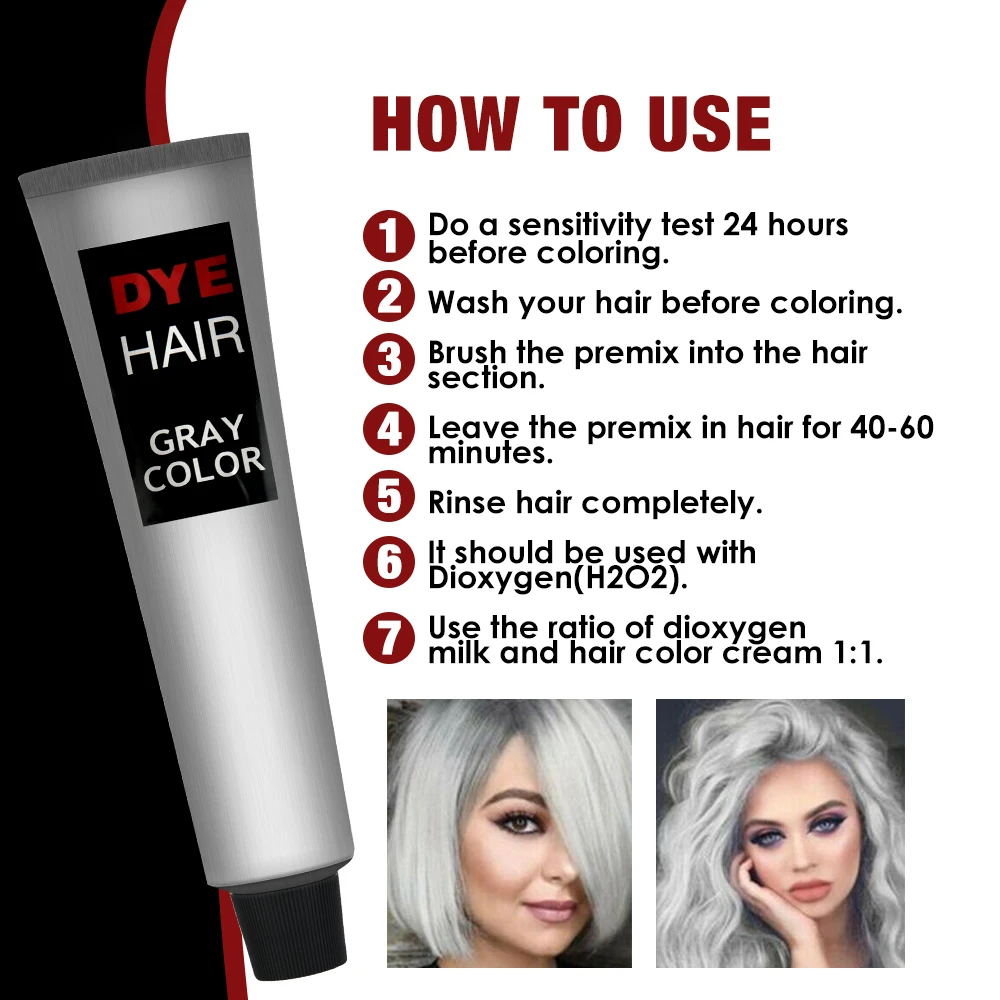 100 мл модная Дымчатая светильник-серая краска для волос крем-краска натуральная
