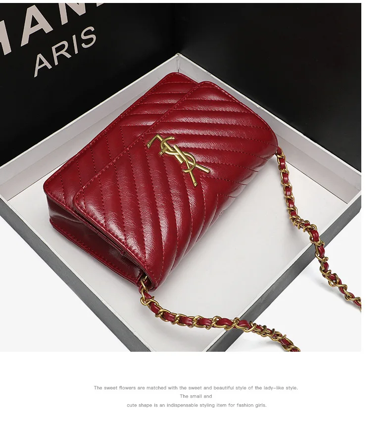 

2021 New Retro Fashion Korean Version of The Linge Chain Bag CK Women's Bag Small Fragrance One-shoulder Bag Sloping Designer