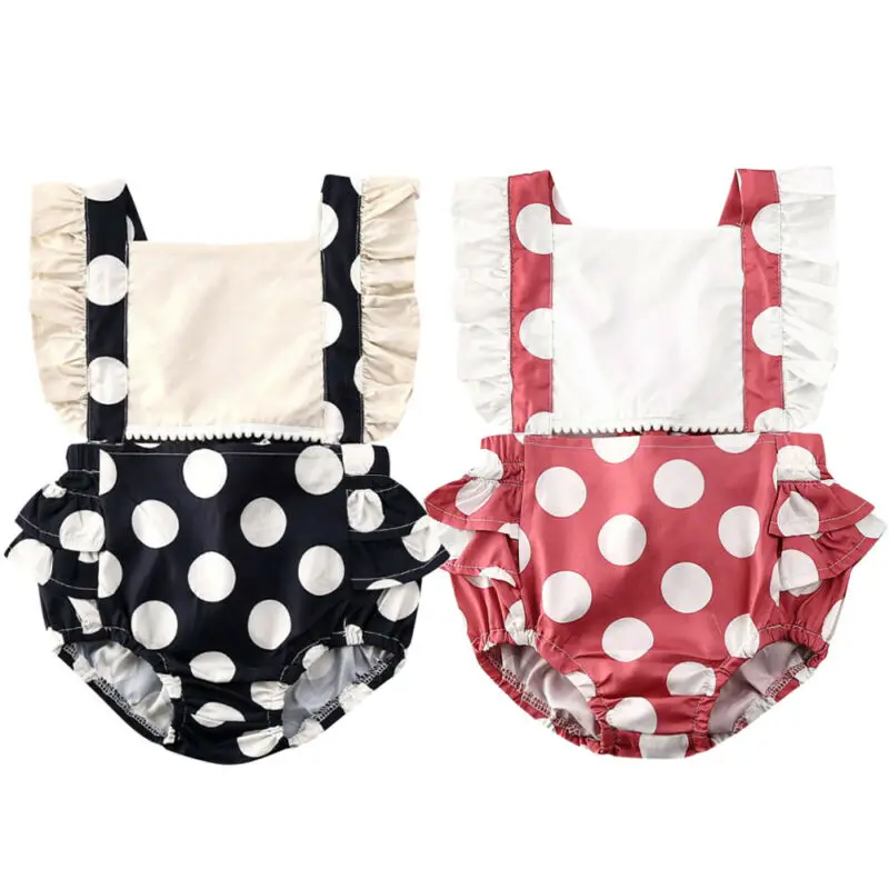 Боди в горошек для маленьких девочек 0 24 мес. комбинезон с короткими рукавами