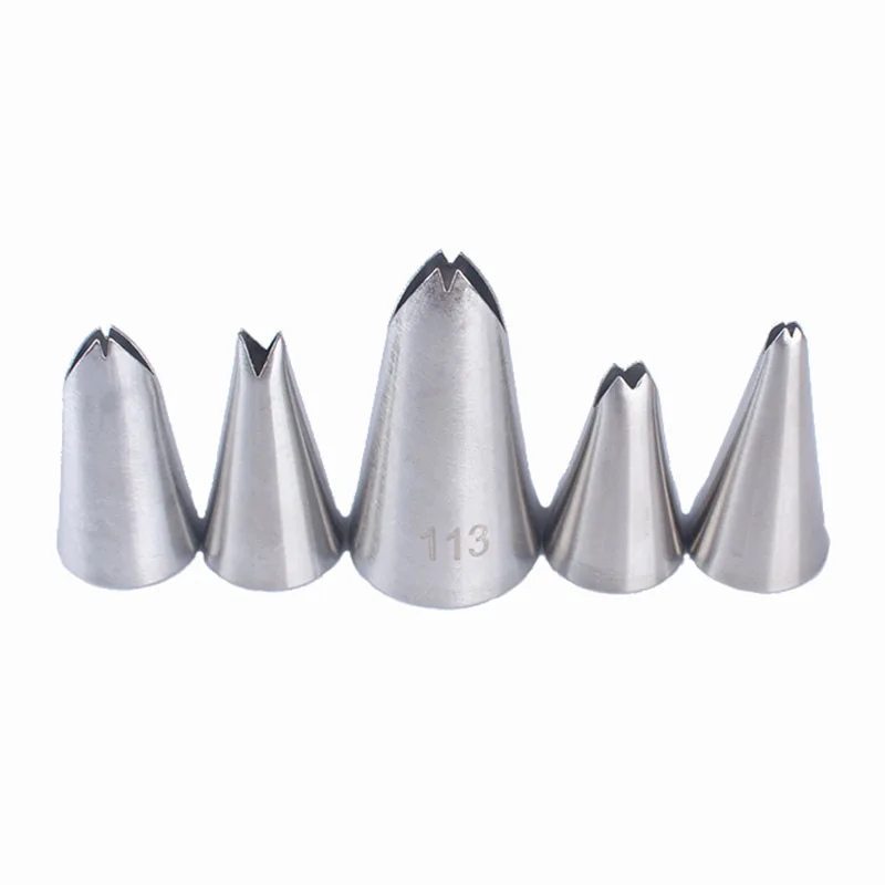 

Leaves Nozzles Set 5Pcs Stainless Steel Icing Piping Nozzle Pastry Fondant Cake Baking Decorating Cream Cookie Baking Decor Tool