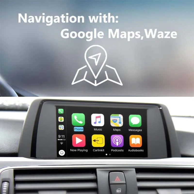 Беспроводной CarPlay/Интерфейс Android модуль для BMW NBT системы с реверсивной камерой