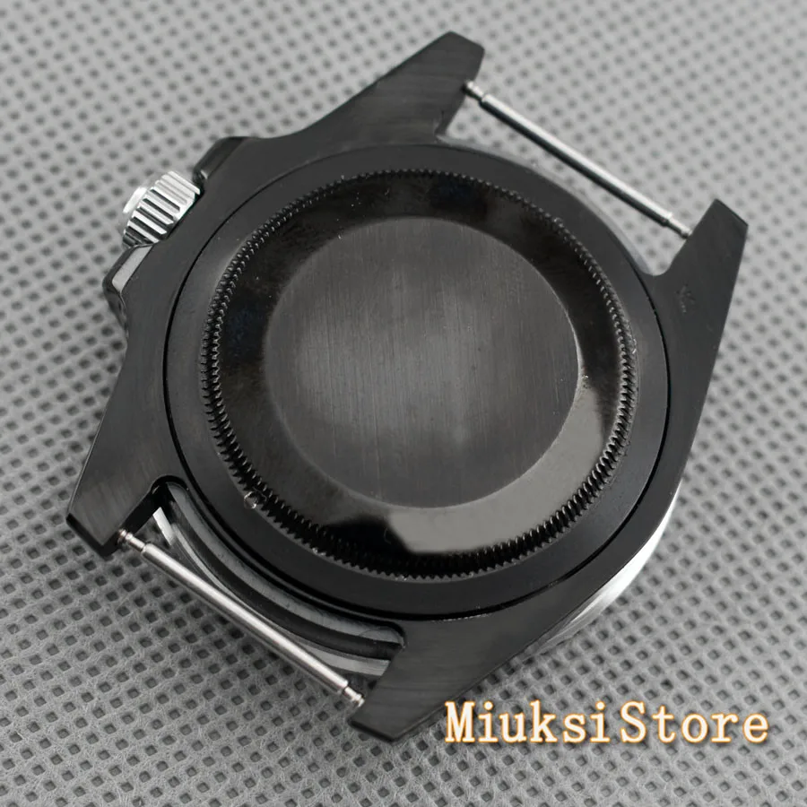 40mm sapphire glass black ceramic bezel PVD steel watch case fit NH35 NH36 ETA 2836 Miyota 82 Serie DG2813/3804 movement | Наручные часы