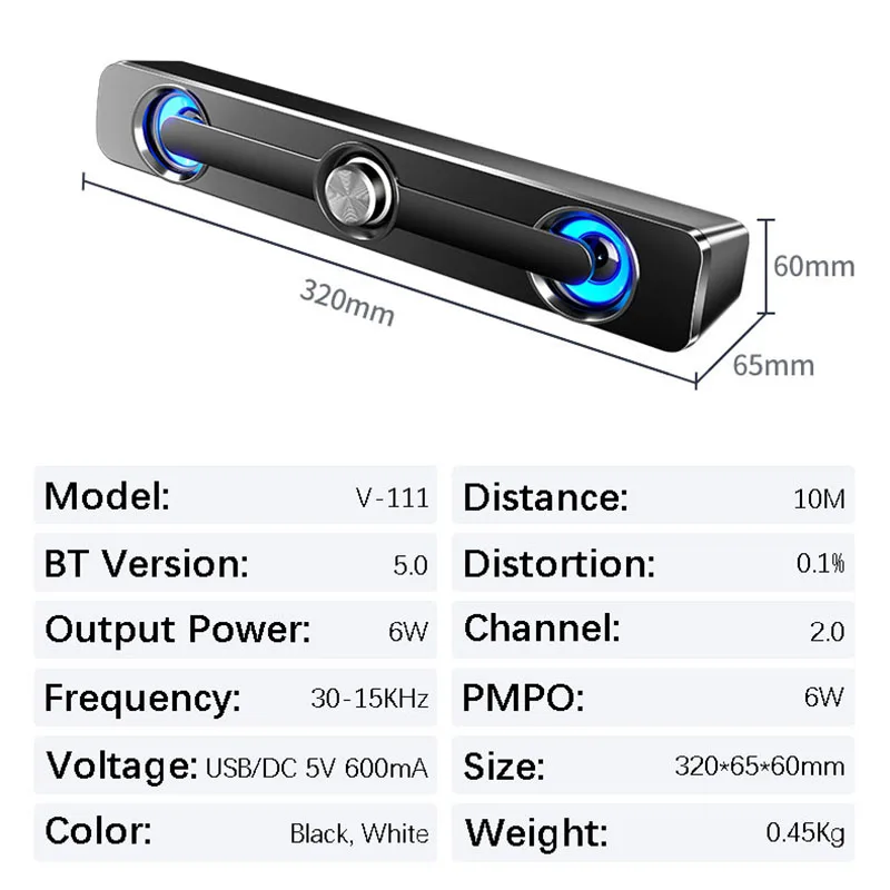 Саундбар компьютерные колонки USB ТВ звуковая панель ПК динамик Bluetooth коробка с