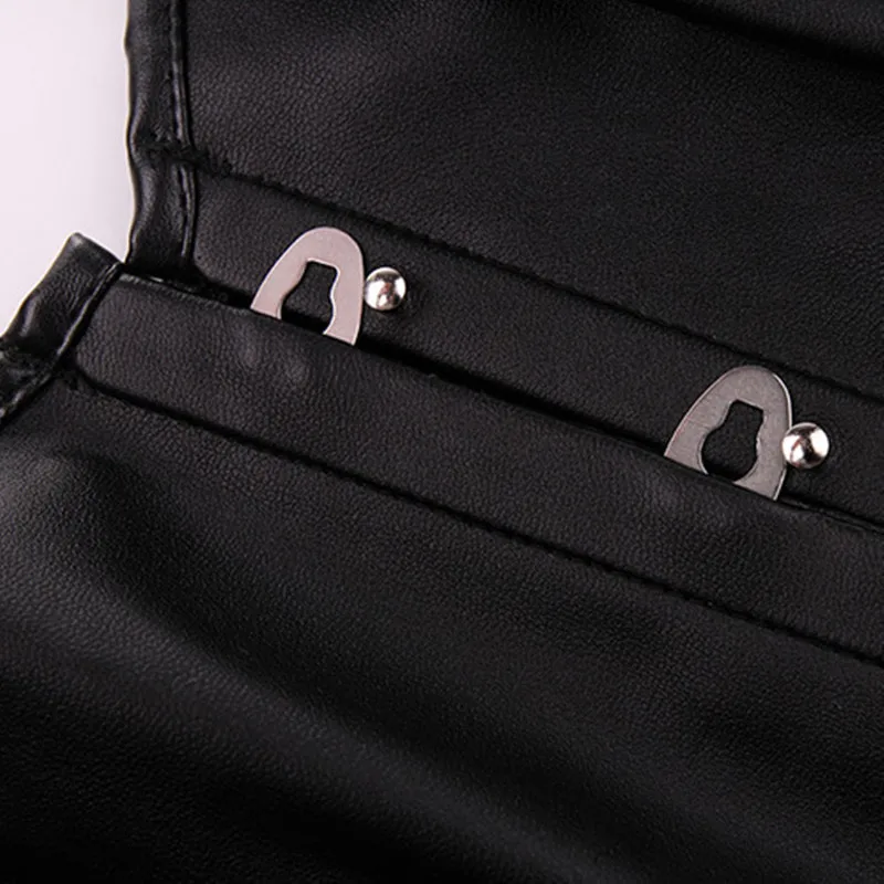 Женский корсет на молнии сексуальное кожаное нижнее белье + футболка |