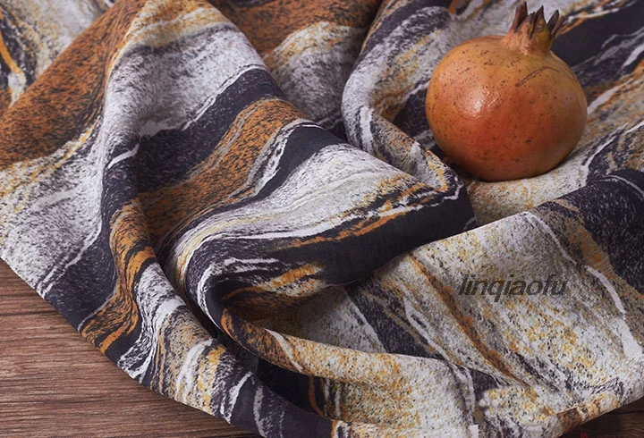 Высококачественное тонкое платье в стиле ретро из чистого рами и коричневого