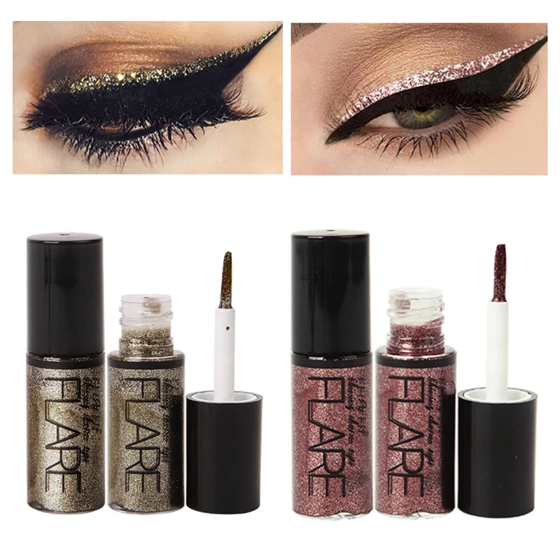 Блестящая жидкая подводка для глаз водостойкая долговечная блестящая макияж