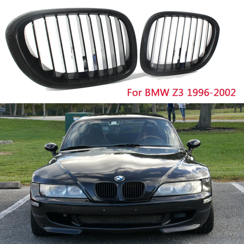 

2PCS Car Replacement Gloss Black Front Kidney Grill Grille For BMW Z3 1996-2002 51138412949 51138412950 Auto Exterior Parts