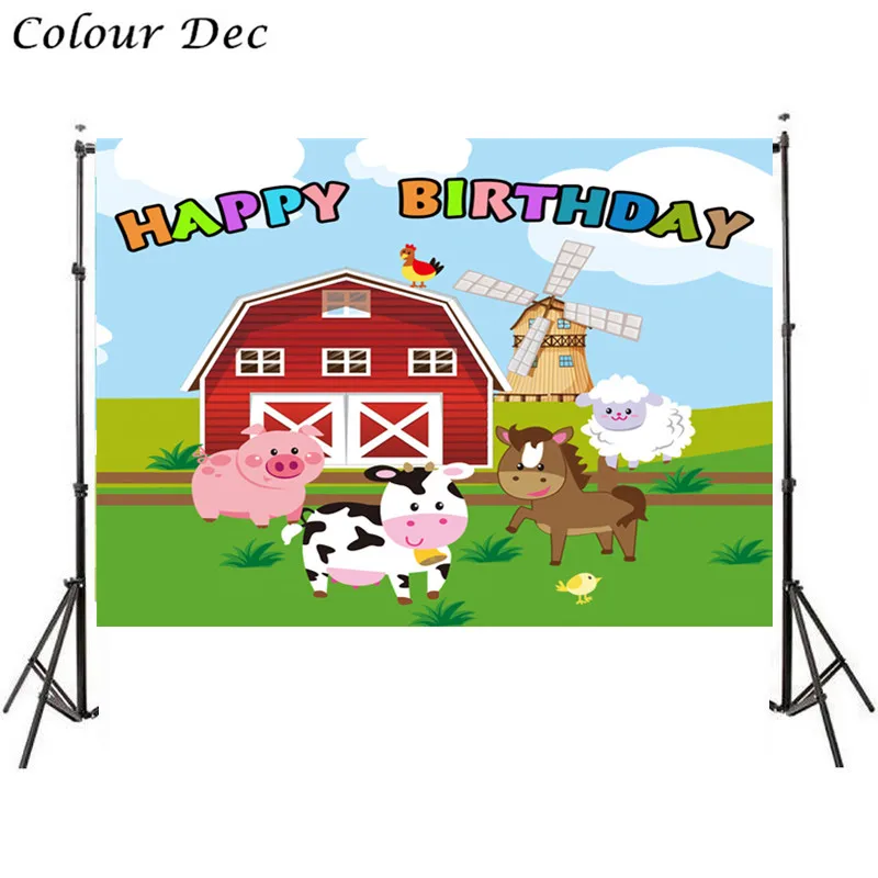 Фон для фотосъемки с изображением фермы 125x70 см корова животные барный двор Декор