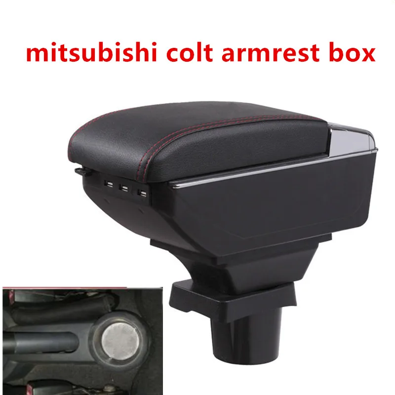Для mitsubishi colt подлокотник коробка зарядка через usb увеличивает двухслойный центральный магазин содержание держатель стакана, пепельница аксессуары