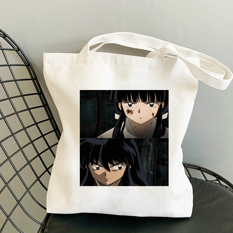 

Shopper Bag Luxury Tote Inuyasha Anime Designer Handbags Handbag Shopping Women's Printed Cloth Bags for Shoping Folding Canvas