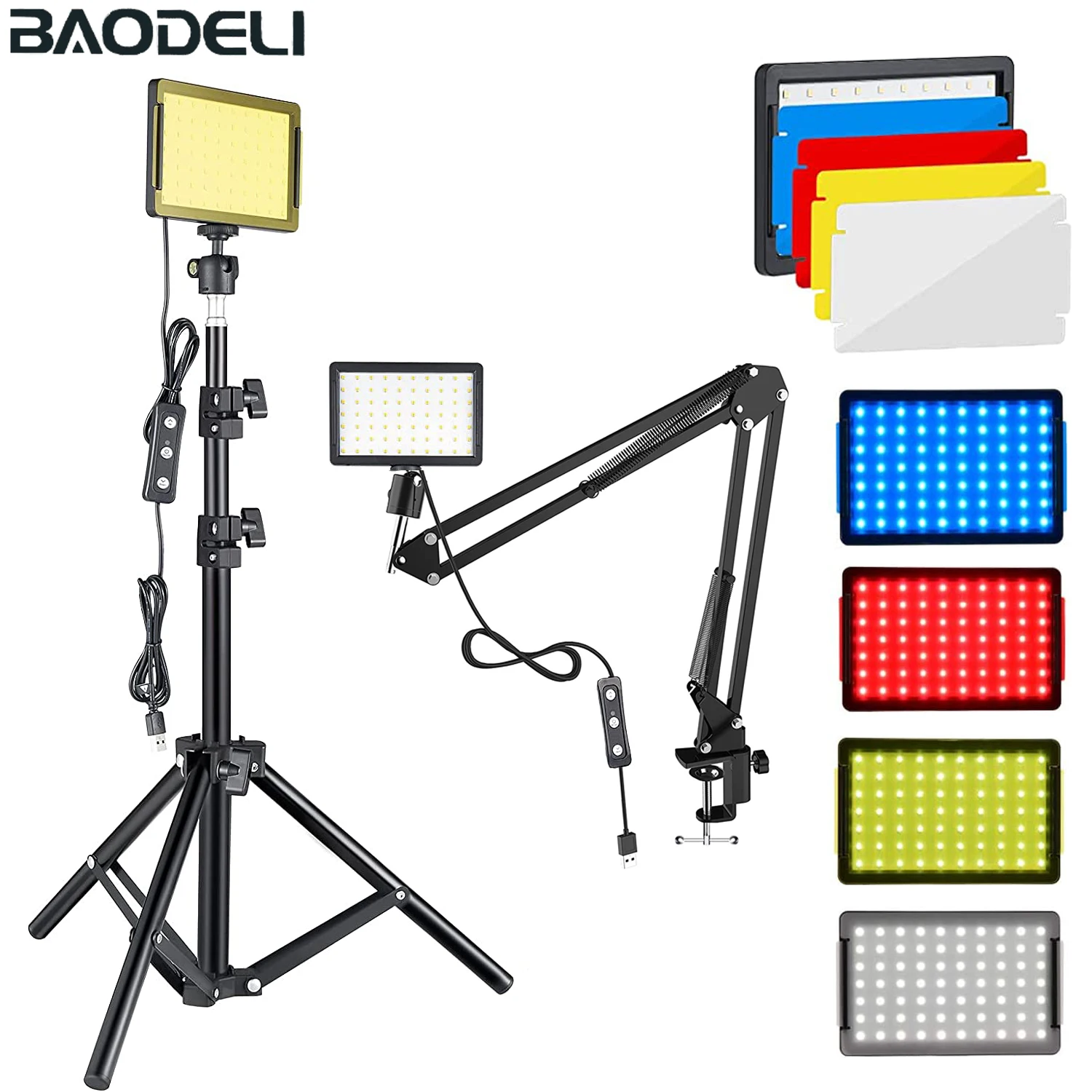 Светильник Панель для фотостудии 6 дюймов 5600 к со штативом и фильтром RGB |