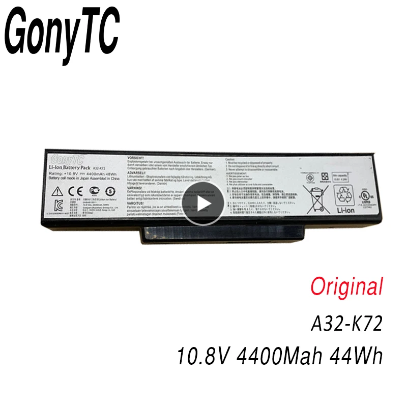 Оригинальный аккумулятор GONYTC для ноутбука ASUS K72Y K73 K73B K73BR K73BY K73E K73J K73JK K73S K73SD K7 |