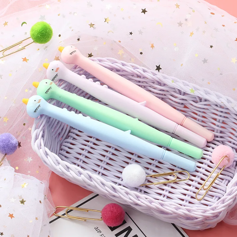 

36 pcs/lot Creative Dinosaur Gel Pen Cute 0.5mm black Ink Signature Pens Promotional Gift Office School Writing Supplies