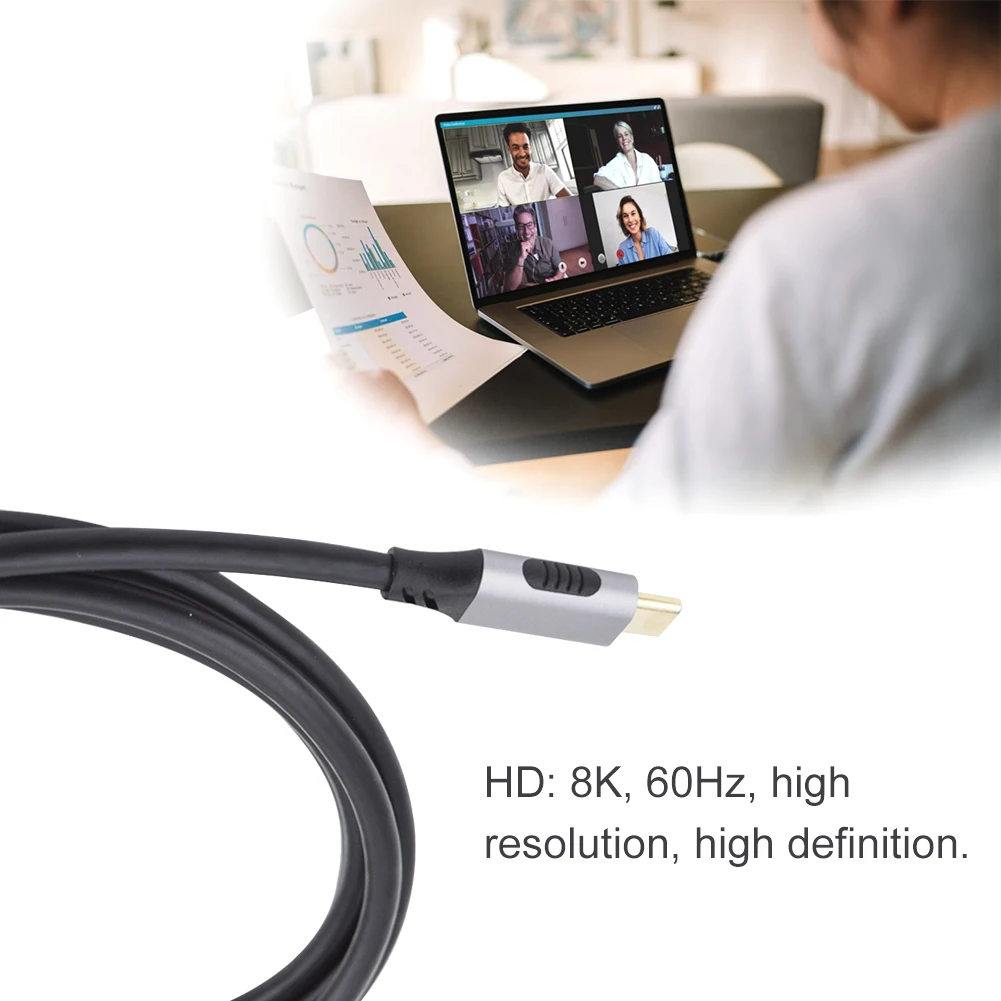 8k Универсальный видеокабель-адаптер Home HD аудио Тип C для DisplayPort ПК телефон прочный