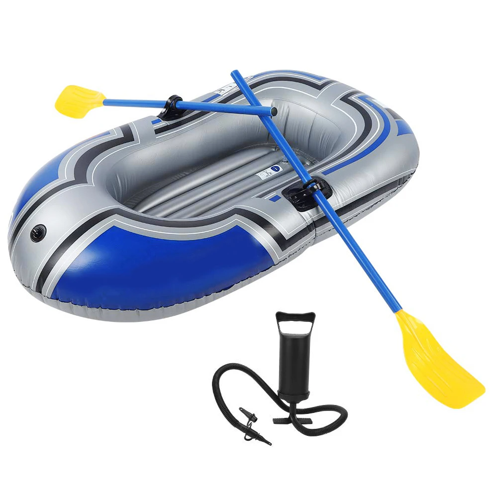 

2 Person PVC Inflatable Boat Fishing Boat Kayak Canoe Rowing Air Boat Raft Double Valve Drifting Diving Accessory With Air Pump