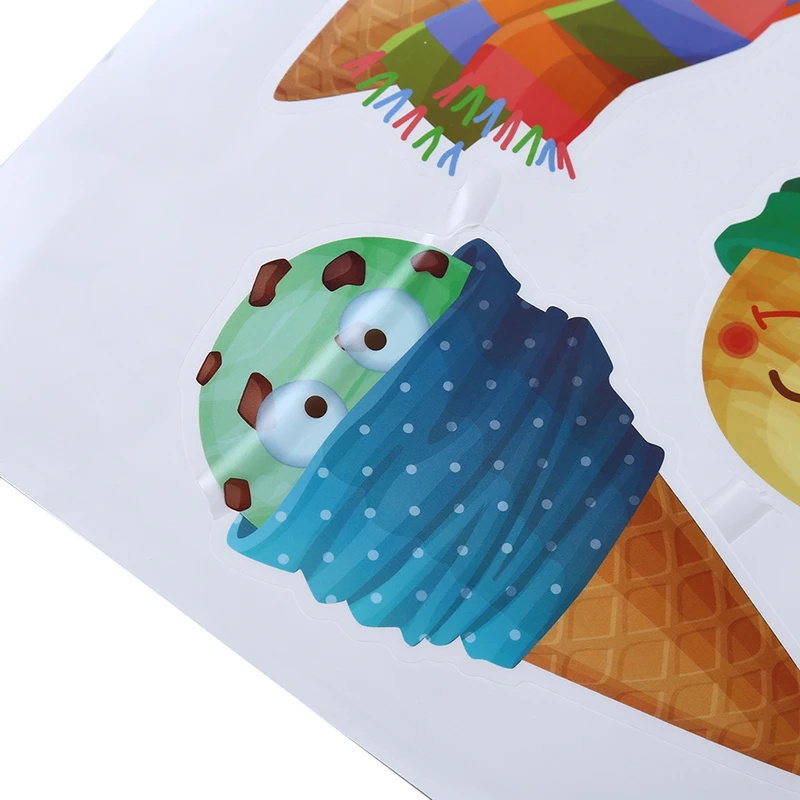 Красочные летние мороженое настенные стикеры Детская комната Кухня детская