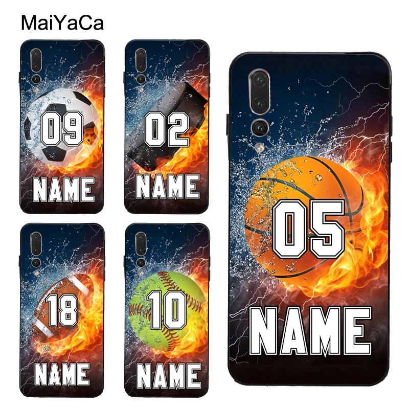Персонализированный Чехол с именем по номеру для хоккея и баскетбола Huawei P30 Pro P20