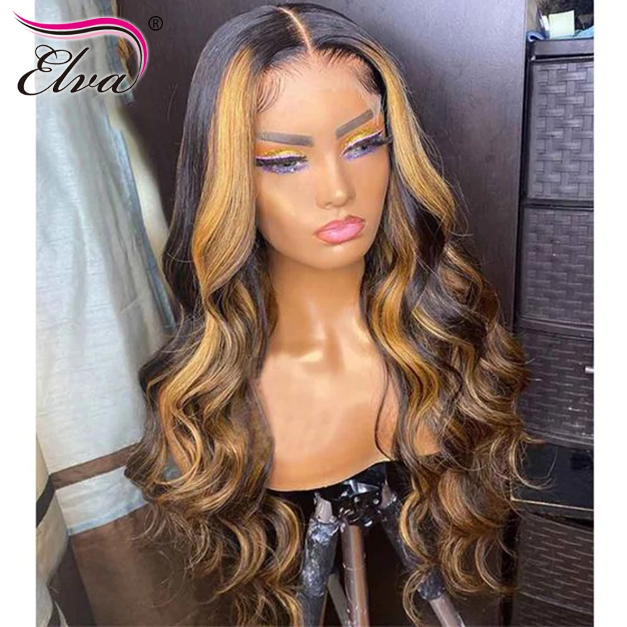 Кудрявые кружевные передние человеческие волосы парики Elva перуанские Remy 360 - Фото №1