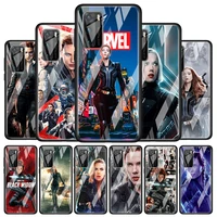 black widow marvel cool for huawei p40 p30 pro plus p20 p10 lite p smart z 2021 2020 2019 luxury tempered glass phone case