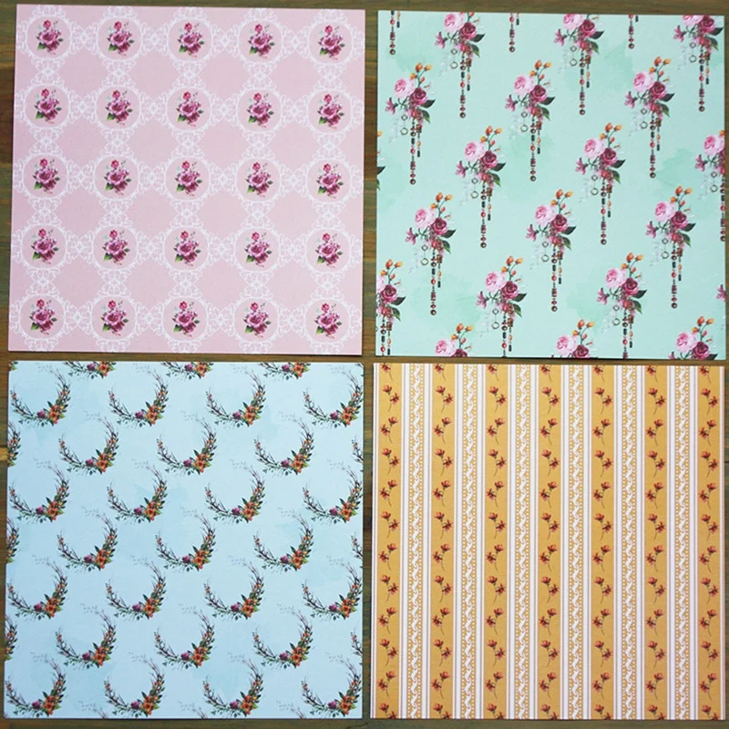 24 листа Цветочные бумажные подкладки режущие штампы искусство фон для