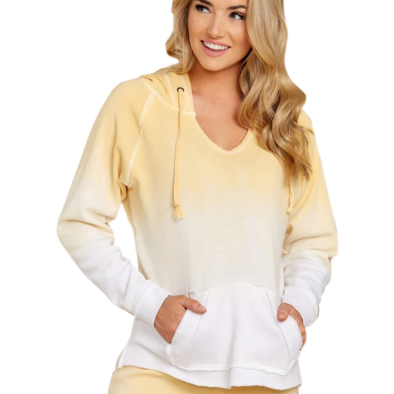 

Модные осенние свободные толстовки с принтом в виде галстука-красителя; Женская Повседневная Толстовка с капюшоном на завязках с длинным р...