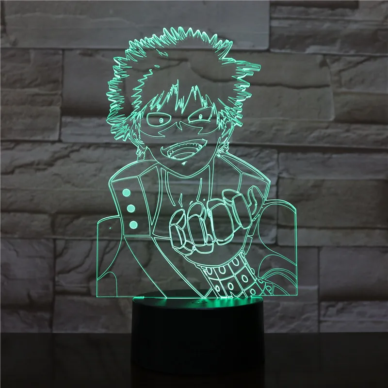 My Hero academic Katsuki Bakugo Рисунок 16 цветов меняющийся стол 3d лампа подарок детям Декор