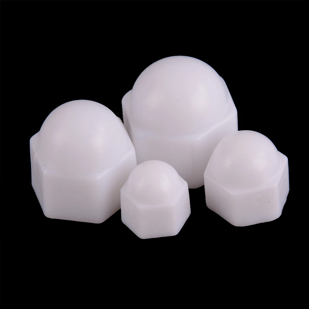 

10x M6 M8 M10 M12 White Dome Bolt Nut Protection Caps Cover Hex Hexagon
