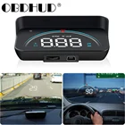 Автомобильный проектор скорости на лобовое стекло HUD, сигнализация безопасности, температура воды, превышение скорости, оборот в минуту, напряжение, Электронная сигнализация