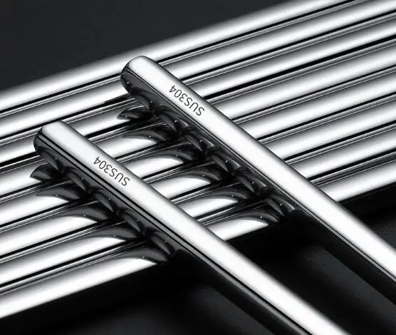 100 пара/лот пищевой топ 304 нержавеющая сталь посуда палочки для еды из