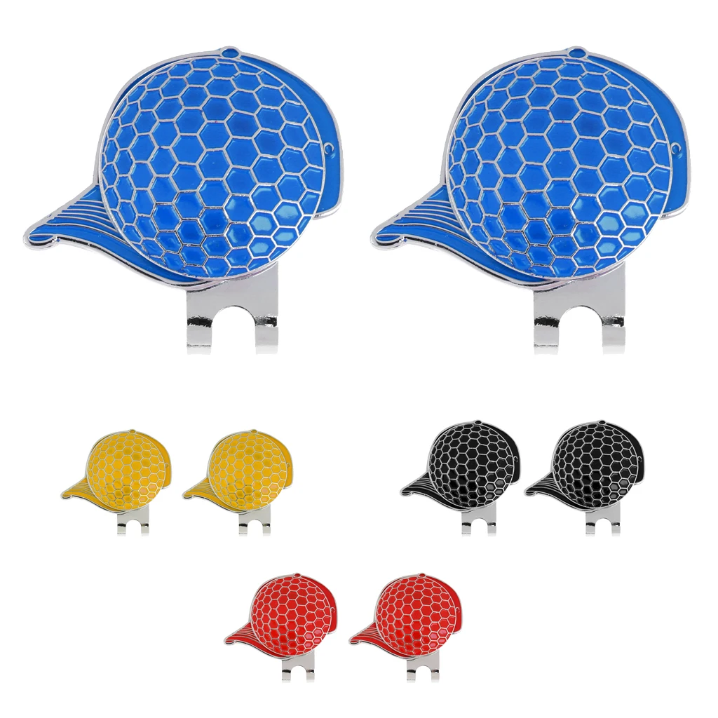 

2 x Stainless Steel Cap Design Golf Hat Clip Magnetic with Ball Marker Set