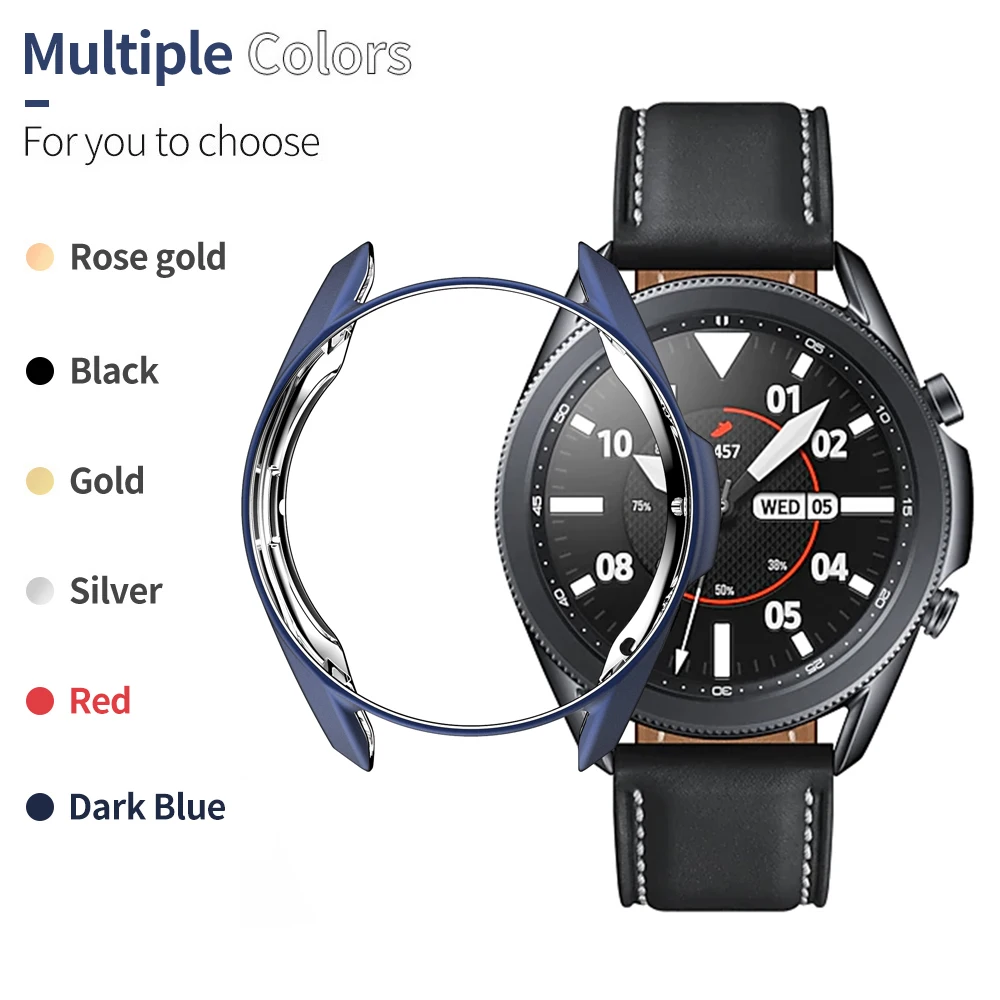 Flexible TPU Cover Protective Shell for Samsung Galaxy Watch 3 41mm 45mm Case Matte Bumper Men Women Lightweight Thin Frame