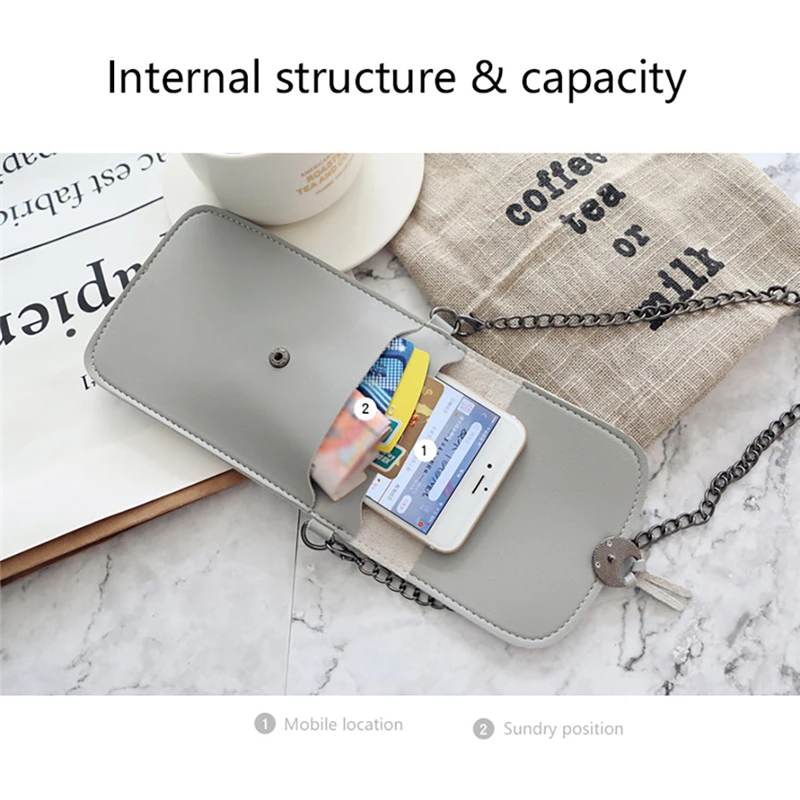 

New Small Bag Female 2021 One-shoulder Female Bag Messenger Bag Girl Fashion All-match Mobile Phone Bag Solid color Coin Purse